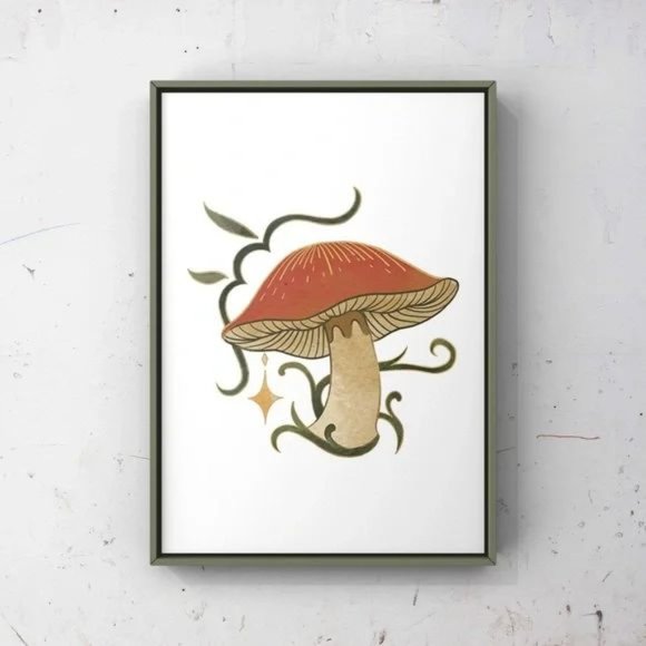 Vintage mushroom cottagecore art print - Picture 1 of 2